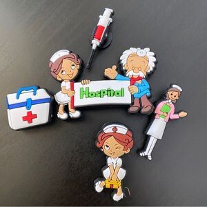 Set of 5 Nursing Croc Charms Novelty